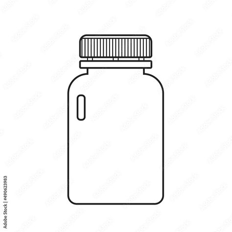 Pill bottle. White bottle vector for supplement, container vitamin capsule, Cosmetic, beauty, spa, Medicine bottle packaging. Medical tablet product, package. bottle outline, Flat icon. web icon Stock Vector | Adobe Stock Pill Bottle Outline, Medicine Bottle Drawing, Bottle Outline, Empty Medicine Bottles, Rose Outline Drawing, Bottle Vector, Rose Outline, Bottle Drawing, Bottle Tattoo