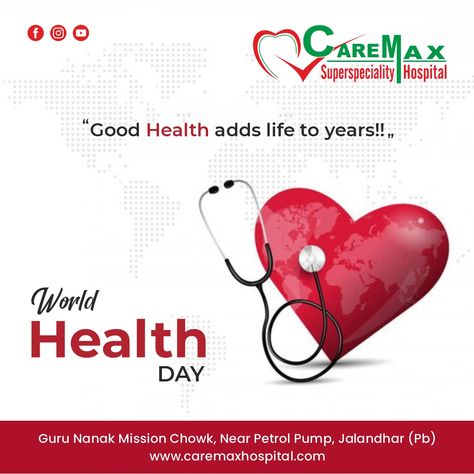 World Health Day Creative, Happy World Health Day, Photoshop Poster Design, Math Clipart, Healthy Workplace, Church Media Design, Packaging Template Design, Pharmacy Design, World Health Day