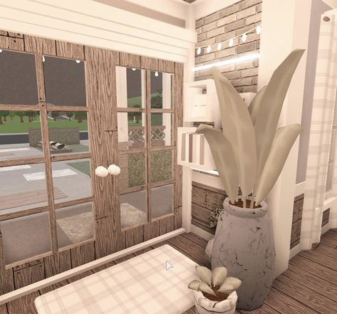 Roblox House Interior, Bloxburg House Enterence Ideas, Cute Bloxburg Entry Way, Bloxburg Home Entrance, Blocksburg Entrance Ideas, Bloxburg Study Area Ideas, Bloxburg House Decor Ideas Kitchen, Bloxburg Porch Ideas Aesthetic, Entry Bloxburg Ideas