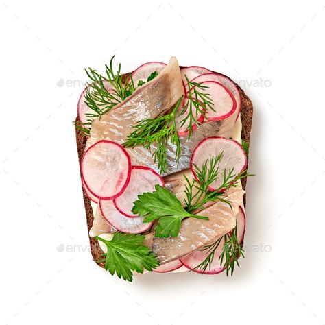 Herring Sandwich, Open Sandwich, Radish Sprouts, Baguette Sandwich, Fruit Sandwich, Subway Sandwich, Breakfast Appetizers, Sub Sandwiches, Egg Drop