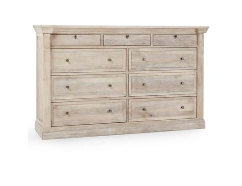 Adelaide Wood 9Dwr Dresser White Wash Dresser, Console Table Bedroom, Custom Dining Tables, White Wash Finish, 9 Drawer Dresser, Bookshelf Desk, Classic Home, Wood Dresser, Living Room Shop