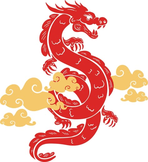 Cartoon Chinese Dragon, Chinese Line Art, Traditional Chinese Dragon Art, Chinese Dragon Illustration, Lunar New Year Dragon, Chinese Dragon Drawing, Money Packet, Red Chinese Dragon, 2024 Dragon