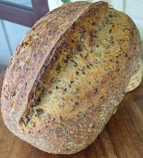 50% whole grain seeded loaf – Sourdough Bakers Group Sunflower Sourdough Bread, Seeded Sourdough Bread Recipe, Multi Grain Sourdough Bread Recipe, Whole Wheat Seeded Bread Recipe, Whole Grain Sourdough Bread Recipe, Multigrain Sourdough Bread Recipe, Whole Grain Sourdough, Sourdough Rye Bread, Herbs Remedies