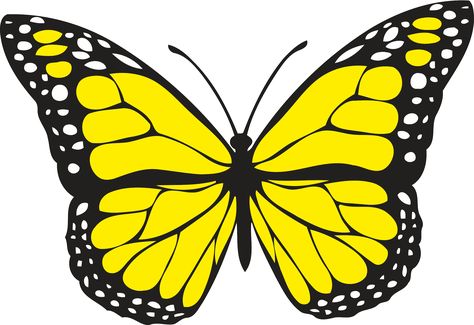 Butterfly 1 (colour) by @Firkin, A drawing of a butterfly from an illustration on Pixabay., on @openclipart Yellow Butterfly Meaning, Yellow Butterfly Printable, Black And Yellow Butterfly, Yellow And Blue Butterfly, Mosaic Drawing, Yellow Black Butterfly, Butterfly Symbolism, Butterfly Meaning, Yellow Orange Butterfly