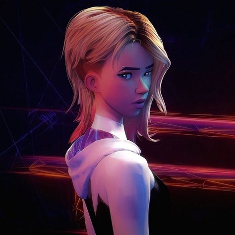 Gwen Stacy Haircut Spiderverse, Gwen Haircut, Gwen Stacy Hair, Gwen Stacy Haircut, Spiderverse Dr, Spiderman Atsv, Spider Gwen Art, Gwen Spiderman, Image Spiderman