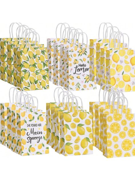 Yellow  Collar  Paper   Embellished   Event & Party Supplies She Found Her Main Squeeze Bridal Party, Lemon Bridal Shower Theme, Lemon Party Favors, Bridal Shower Party Decorations, She Found Her Main Squeeze, Found Her Main Squeeze, Favor Bags Birthday, Fiesta Shower, Lemon Theme