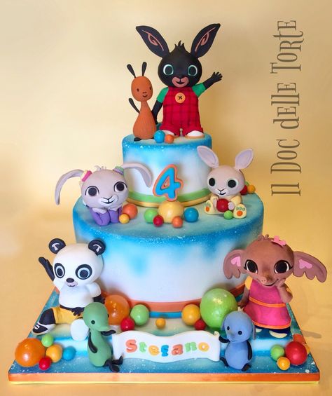 https://www.facebook.com/632939190119970/posts/2376789269068278?s=1413871938&sfns=xmo Bunny Birthday Decorations, Puppy Birthday Party Theme, Bing Cake, Bing Bunny, Bunny Birthday Cake, Candyland Cake, Birthday Party Snacks, Rabbit Cake, Birthday Themes For Boys