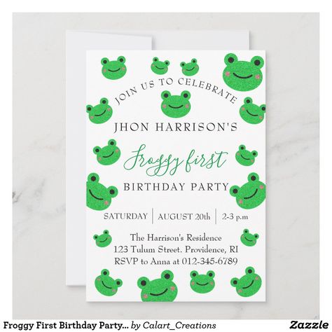 Birthday Party Green, Frog Birthday Party, Baby Birthday Party Theme, Green Frogs, Frog Theme, One Year Birthday, Fourth Birthday, Baby Birthday Party, Green Frog