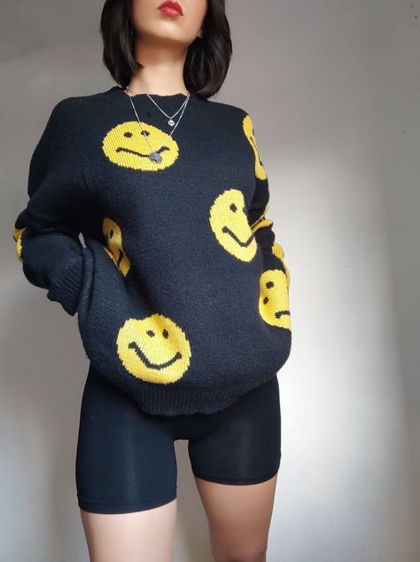 Smiley Face Clothing, Smile Aesthetic, Frowny Face, Smiley Smile, Face Aesthetic, Indie Aesthetic, Roblox Avatar, Aesthetic Outfits, Aesthetic Fashion