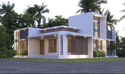 One Storeyed House Design, Interior Ads, Single Storey House, Small House Design Architecture, Single Floor House Design, Kerala House, Bungalow Style House Plans, House Outer Design, Small House Front Design