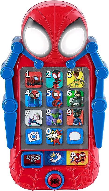 Spidey Kids Phone: This play phone features over 75 songs and sound effects built right in. Three play modes include a variety of educational games for kids! Great toddler travel toys and carseat toys during road trips, airplane rides, and more! Toddler Games: There are many ways to play number games and counting games with Spidey. Plus, this toy includes convenient built-in volume controls and automatic shut-off features for parents! Preschool Learning Games, Educational Games For Preschoolers, Learning Games For Preschoolers, Toy Phone, Spiderman Gifts, Spidey And His Amazing Friends, Educational Toys For Toddlers, Educational Games For Kids, Amazing Friends