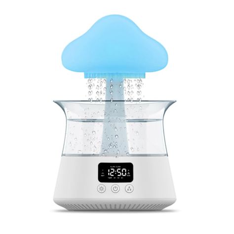 PRICES MAY VARY. Multifunctional humidifier: Features 7 colors LED lights, adjustable raindrop intensity, mist mode, timing mode, clock display, alarm setting, Can be used as a nightlight for use in various settings like home (for reading, sleeping), office (working), or yoga studio. Relaxing and soothing: The rain simulator function creates a realistic and calming sound of rain, ideal for winding down after a long day, creating a peaceful atmosphe re and aiding in sleep. Improves air quality: U Clock Display, Water Drip, Calming Sounds, Rain Clouds, Sound Of Rain, Air Quality, Air Purifier, Oil Diffuser, Alarm Clock