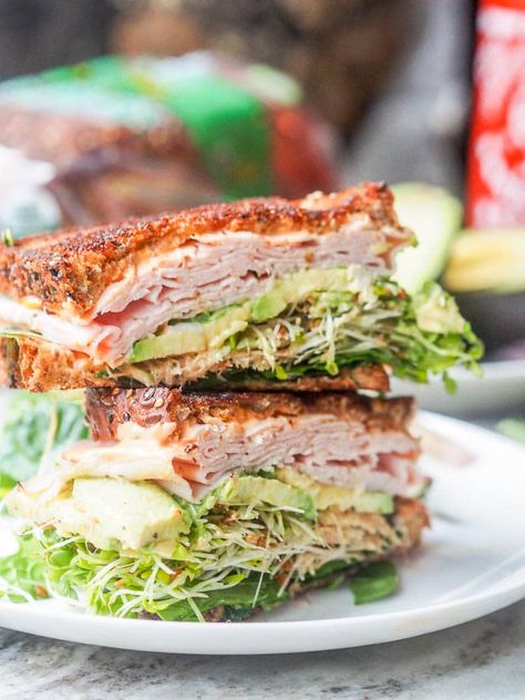 The Best Turkey Sandwich, Healthy Turkey Sandwich Recipes, Healthy Turkey Sandwich, Best Turkey Sandwich, Sandwich With Arugula, Turkey Sandwich Recipes, Arugula Sandwich, Turkey Avocado Sandwich, Lunch Sandwich Recipes