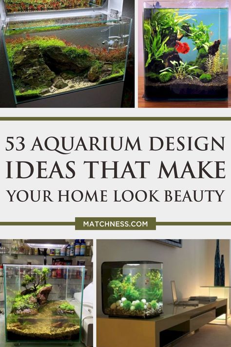 Small Aquariums In Homes, Freshwater Aquarium Decorating Ideas, Where To Put Fish Tank In House, Aquarium Set Up Ideas, Modern Aquarium Design, Farmhouse Fish Tank Ideas, Fishtank Diy Decor, Living Room Fish Tank Ideas, Modern Aquarium Ideas