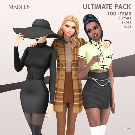 Madlen Ultimate Pack | Madlen on Patreon Cc Dress, The Sims 4 Pack, Sims 4 Cc Clothes, Pictures Background, Bohemian Pictures, Sims Gameplay, Sims Background, Kpop Nails, Mod Clothing