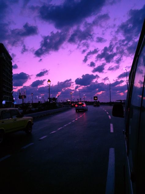 Purple Hour, Dark Purple Aesthetic, Sky Pictures, Pretty Images, Purple Sky, Pretty Sky, Sunset Pictures, Aesthetic Images, Purple Wallpaper