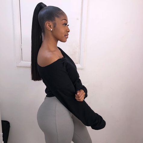 High Sleek Ponytail, High Ponytail Hairstyles, Prom Hair Updo, Weave Ponytail, Braided Ponytail Hairstyles, Hair Laid, Hair Ponytail Styles, Sleek Ponytail, High Ponytails