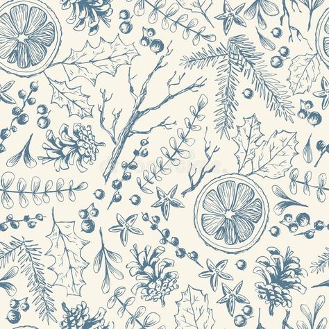 Christmas Vector Free, Christmas Print Pattern, Traditional Christmas Illustration, How To Draw Winter Trees, Christmas Tree Illustration Drawings, Vintage Christmas Graphics, Christmas Aesthetic Illustration, Christmas Botanical Illustration, Christmas Art Illustration