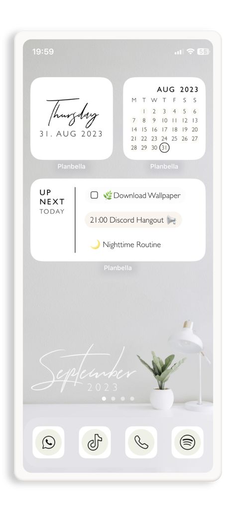 Freebies - PLANBELLA Iphone Arrangement Ideas, Iphone Layout Basic, Control Center Iphone Aesthetic, Iphone Home Screen Layout Minimalist, Samsung Widget Ideas, Aesthetic Iphone Setup, Layout Iphone Homescreen Ideas, Aesthetic Iphone Organization, Iphone Screen Layout