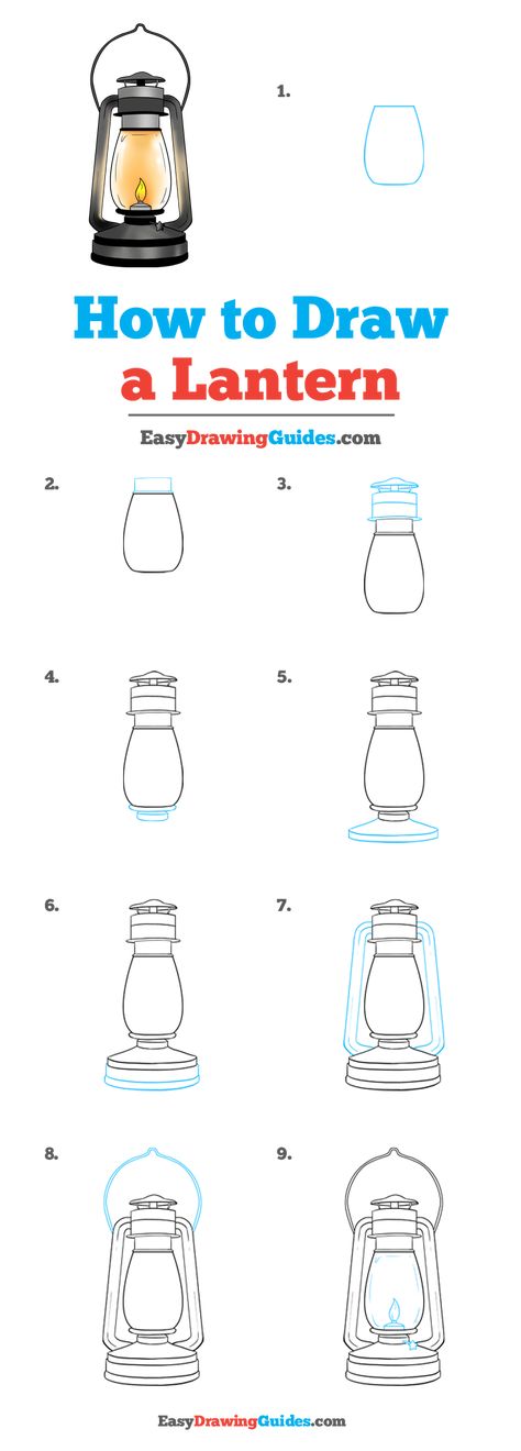 How to Draw a Lantern - Really Easy Drawing Tutorial Drawing Of A Lantern, How To Draw Lantern Step By Step, How To Draw Lanterns, Lantern Art Drawing, Doodle Lantern, Lantern Doodle, Lantern Drawing Simple, Lantern Drawing Ideas, Lantern Sketch