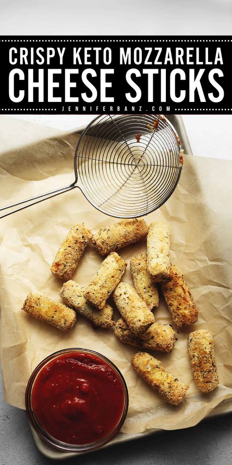 These easy keto mozzarella sticks are a must-have in your best game day recipes! It's the best mozzarella cheese sticks recipe that features crispy, cheesy, low-carb cheese sticks perfect as snacks or game day appetizers. Gluten-free! Keto Mozzarella Sticks, Easy Low Carb Snacks, Cheese Stick, Mozzarella Cheese Sticks, Low Carb Snack, Low Carb Appetizers, Carb Snacks, Mozzarella Sticks, Cheese Sticks