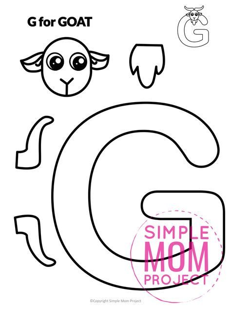 Are you looking for a fun and creative way to teach the uppercase letter G? Use this fun preschool free printable goat G learning craft activities. Grab some gumballs, giraffe friends and other things that start with G while you make this letter G is for goat animal craft. Your kindergarten students will also love making this fun printable letter G is for goat craft. Goat Crafts Preschool, G Is For Craft, Goat Activities, G Is For Goat, Letter G Craft, Goat Craft, G Craft, Letter G Crafts, Letter L Crafts