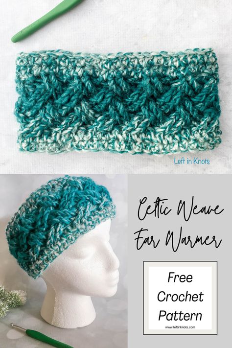 Free Crochet Pattern For Ear Warmers, Crochet Cross Stitches, Crochet Headband Ear Warmer Free Pattern, Free Crochet Headbands, Free Ear Warmer Crochet Pattern, Crochet Earwarmers Free Pattern, Crocheted Ear Warmers Free Pattern, Crochet Winter Headband Pattern Free, Crocheted Ear Warmers