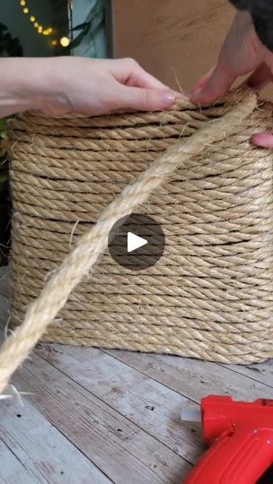 23K views · 1.1K reactions | DIY Hanging Basket made from cardboard! 🌼 I'm using the same jute rope as I used for my bunny placemat in my last video! 

This was something I created... | By Love Crafted DecorFacebook Jute Hanging Basket Diy, Decorate Basket Ideas, Jute Rope Basket Diy, Rope Bowls Diy How To Make, Jute Basket Diy, Picnic Basket Diy, Jute Rope Crafts, Hanging Baskets Diy, Basket Decor Ideas