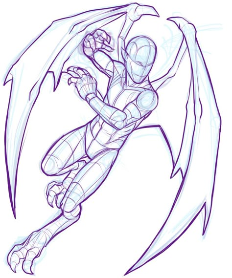 Gargoyle Drawing, Wings Drawing, Concept Art Drawing, Figure Drawing Reference, Creature Concept Art, Art Poses, Art Tutorials Drawing, Anime Poses Reference, Drawing Base