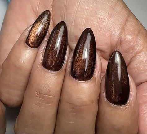 Bronze Cat Eye Nails, Chocolate Cat Eye Nails, Brown Cat Eye Nails, Brand Nails, Chocolate Cat, Biab Nails, Nails Brown, Eye Nails, Cat Nails