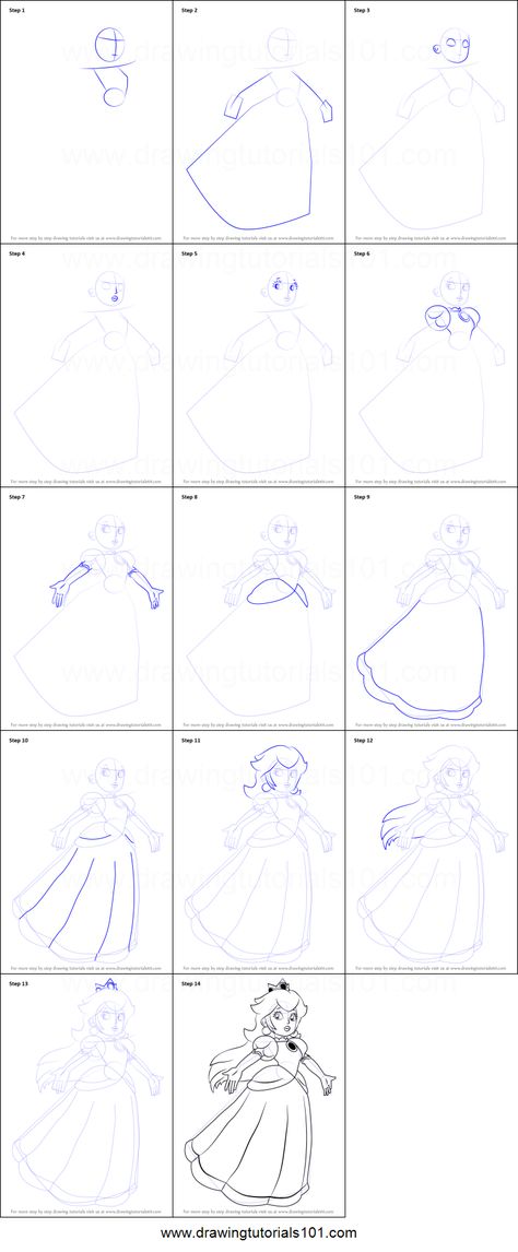 How To Draw Princess Peach Step By Step, How To Draw Princess Peach, Princess Peach Sketch, Draw Princess Peach, Princess Peach Drawing, Princess Peach Mario Kart, How To Draw Princess, Drawing Tricks, Draw Cartoons