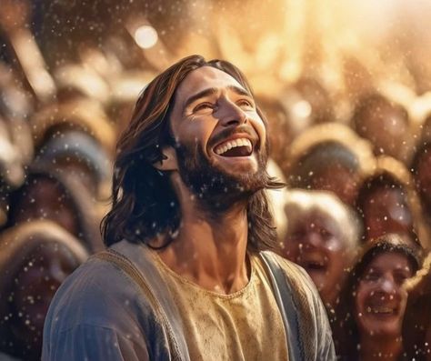 Jesus Laughing, Jesus Smiling, Living In Harmony, Feeling Blessed, Jesus Christ Painting, Not Giving Up, Jesus Artwork, Pictures Of Christ, Jesus Christ Artwork