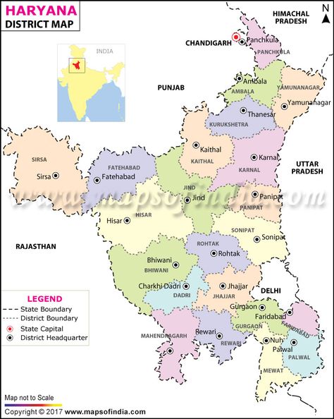 Haryana District Map Haryana Map, India Railway, Indian States, Physics Notes, Indian History Facts, Physical Map, Geography Map, India Map, Hanuman Images