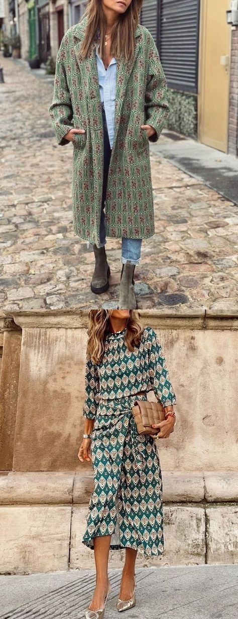 Women Fashion Dresses With Coats Dresses With Coats, Coats Fashion, Mode Hippie, Mode Boho, Winter Dress, Outfit Look, Affordable Clothes, Look Casual, Mode Inspiration