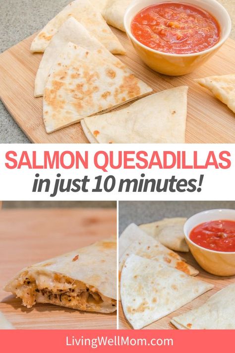 Salmon Quesadilla Recipes, Salmon Quesadilla, Protein Packed Dinner, Quick Protein, Quesadilla Recipe, Clean Eating Recipes For Dinner, Quesadilla Recipes, Protein Pack, Easy Weeknight