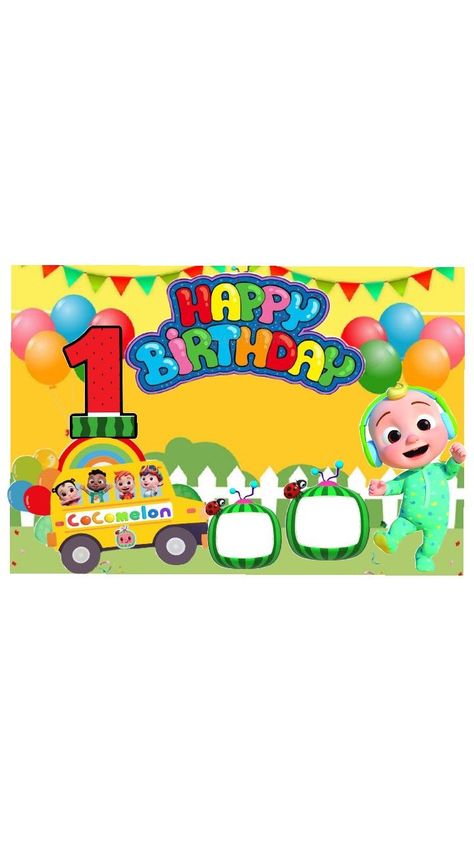 Tarpaulin Design Layout, Birthday Tarpaulin Design, Tarpaulin Design, Diy Cake Topper Birthday, Birthday Invitation Card Template, Cocomelon Birthday, Baby Birthday Decorations, Diy Cake Topper, Happy 1st Birthdays