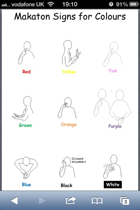 Makaton colours                                                                                                                                                                                 More Makaton Signs Free Printable, Makaton Signs British Children, Makaton Alphabet, Makaton Signs British, Makaton Signs, Sign Language Chart, Sign Language For Kids, Sign Language Lessons, Basic Colours