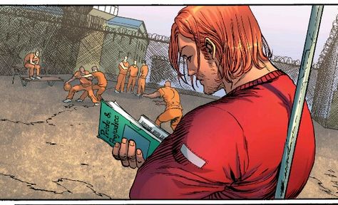 Jason Todd reading Pride & Prejudice in the prison yard. From Batman & Robin (2009-2011), Dark Knight vs. White Knight. Cheerleading Poses, Roy Harper, Red Hood Jason Todd, Bat Boys, Batman Universe, Batman Family, Jason Todd, Batman Robin, Detective Comics