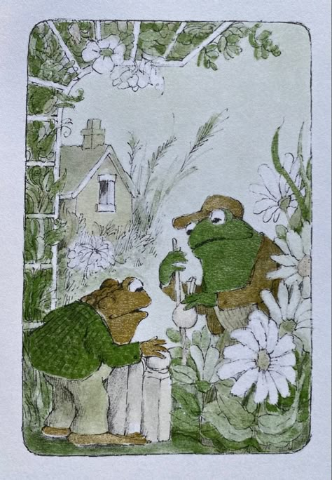 Frog And The Toad, Toad And Frog, Frog And Toad Are Friends, Arnold Lobel, Arte Indie, Arte Peculiar, Frog Art, Frog And Toad, Vintage Poster Art