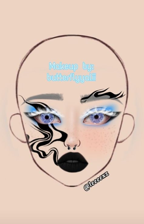 Face Chart Makeup Ideas Creative, Makeup Charts, Anime Eye Makeup, Makeup Drawing, Cute Eye Makeup, Makeup Face Charts, Face Paint Makeup, Graphic Makeup, Face Chart