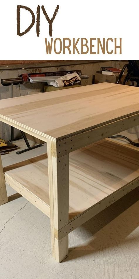 Work Benches Diy, Diy Small Workbench, Diy Workbench Top, Diy Outdoor Work Bench, Diy Work Table Garage, Small Work Bench Ideas, How To Make A Workbench, Diy Woodworking Table, How To Build A Workbench