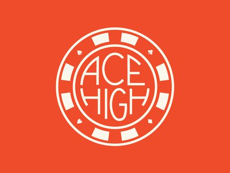 Ace High - Poker Chip by Timothy Brennan Poker Chip Design, Casino Branding, Poker Aesthetic, Poker Logo, Vintage Vegas, Casino Logo, Poker Chip, Poker Night, Texas Holdem