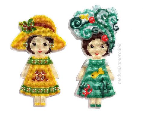 Cross-stitch Pattern Dress up Doll and Dresses 4 - Etsy Canada Beaded Characters, Stitch People, Cross Stitch Projects Ideas, Stitch Doll, Stitch Gift, Completed Cross Stitch, Cross Stitch Finishing, Miniature Doll, Dress Up Dolls