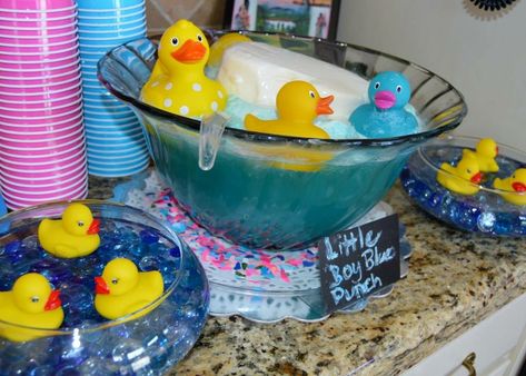 Homemade Punch, Shower Punch, Shower Recipes, Blue Raspberry Lemonade, Baby Shower Punch, Duck Party, Blue Punch, Shower Images, Ducky Baby Shower