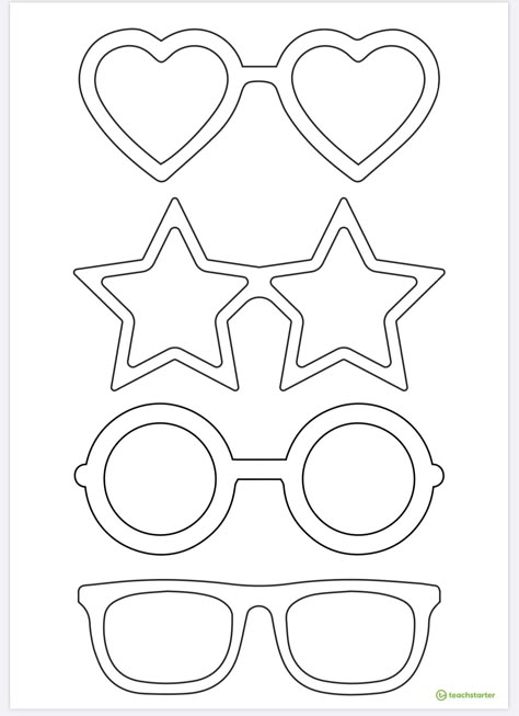 Sunglasses Art Project, Sunglasses Coloring Pages, Glasses Coloring Pages, Sunglasses Template, Glasses Template, Paper Duck, Color Pages, Easter Art, Spring Art