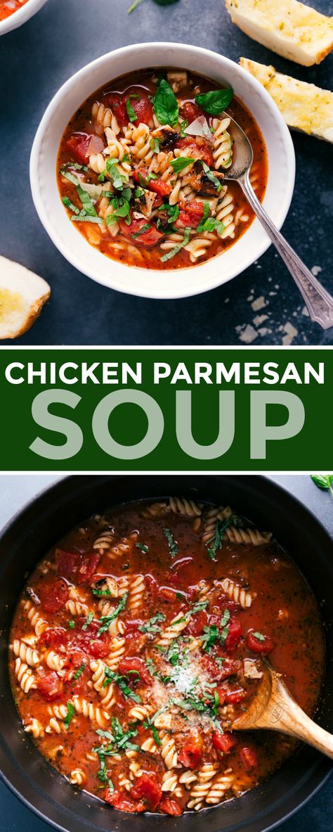 Chicken Parm Soup Recipe, Quick Chicken Parmesan, Quick And Easy Chicken Parmesan, Parmesan Soup Recipe, Chicken Parmesan Soup Recipe, Chicken Parmesan Soup, Chicken Tomato Soup, Grilled Chicken Parmesan, Parmesan Soup