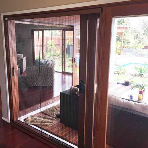 Stacker Doors, Retractable Screens, Stacking Doors, Mosquito Screen, Insect Screening, Retractable Screen, Natural Ventilation, French Door, Types Of Doors