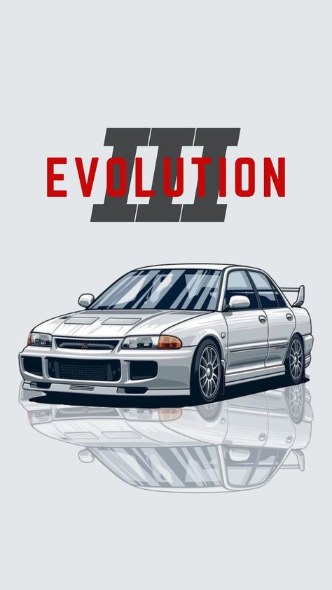 Evolution 3 Mitsubishi, Evo 3 Wallpaper, Lancer Evolution Wallpapers, Wira Evo, Mitsubishi Wallpaper, Retro Racing Car, Cool Car Stickers, Evo 3, Initial D Car