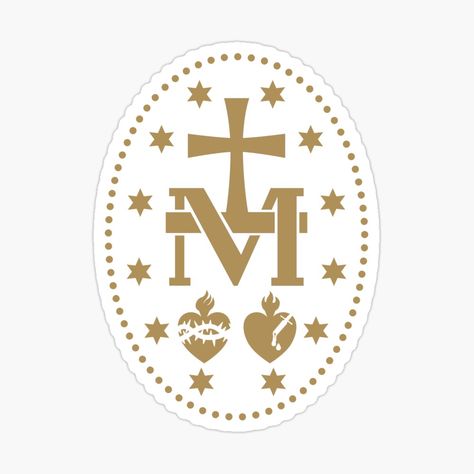 Get my art printed on awesome products. Support me at Redbubble #RBandME: https://www.redbubble.com/i/sticker/Miraculous-Medal-Virgin-Mary-by-Beltschazar/44132544.EJUG5?asc=u Catholic Stickers, Virgin Mary Tattoo, Catholic Wallpaper, Mary Tattoo, Catholic Crafts, Lady Mary, Christian Stickers, St Vincent, Holy Mary