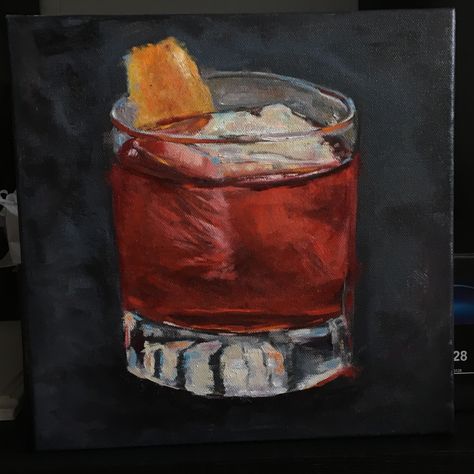 Negroni Painting, Negroni Illustration, Painting Cocktail, Colorful Cocktails, Friends Art, Cocktail Art, Negroni, Artsy Fartsy, Diy Art